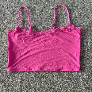 SKIMS Hot Pink Lace Tank Top